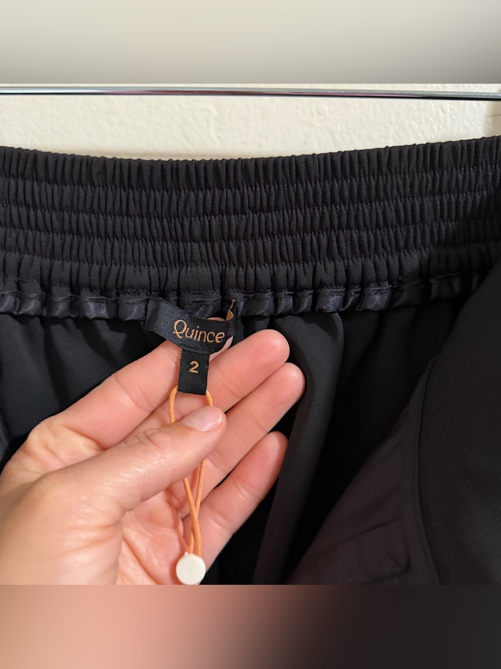 Quince Black Stretch Crepe Classic Trouser Pants Wide Leg Workwear NWT Size 2 - Picture 12 of 14